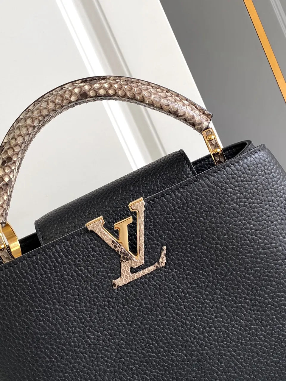 LV Black Python Capucines Mini - Hình 5
