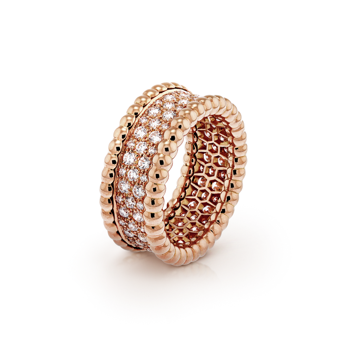 Van Cleef & Arpels PERLEE 3 ROWS DIAMONDS RING