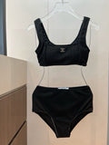 CHANEL BIKINI SWIMSUIT SET IN BLACK ATTACHED WITH LOGO 629243