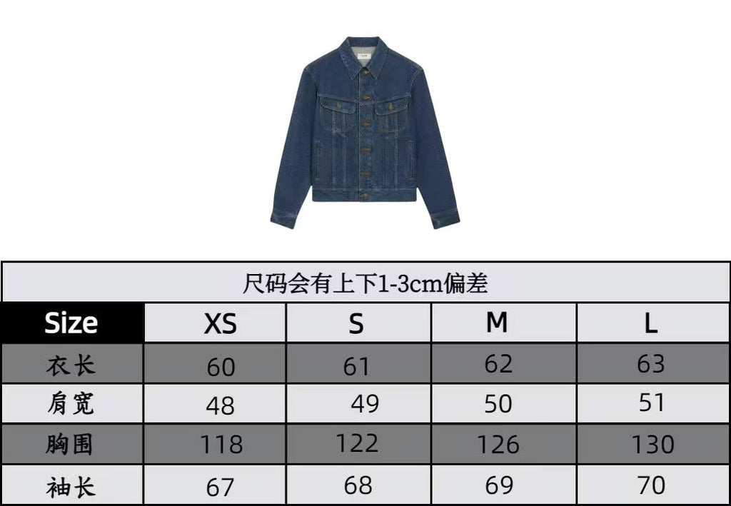 CELINE CLASSIC TRUCKER JACKET INDIGO DENIM CONTRAST STITCHING SILVER BUTTONS Ask ChatGPT