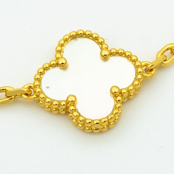 Van Cleef & Arpels VINTAGE WHITE MOP NECKLACE 10 MOTIFS GOLD