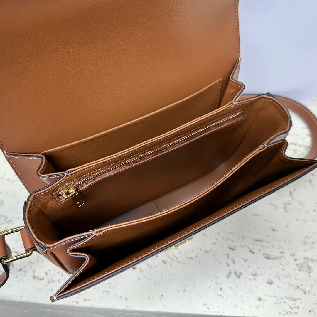 Celine Triomphe Canvas Bag Tan - Hình 8