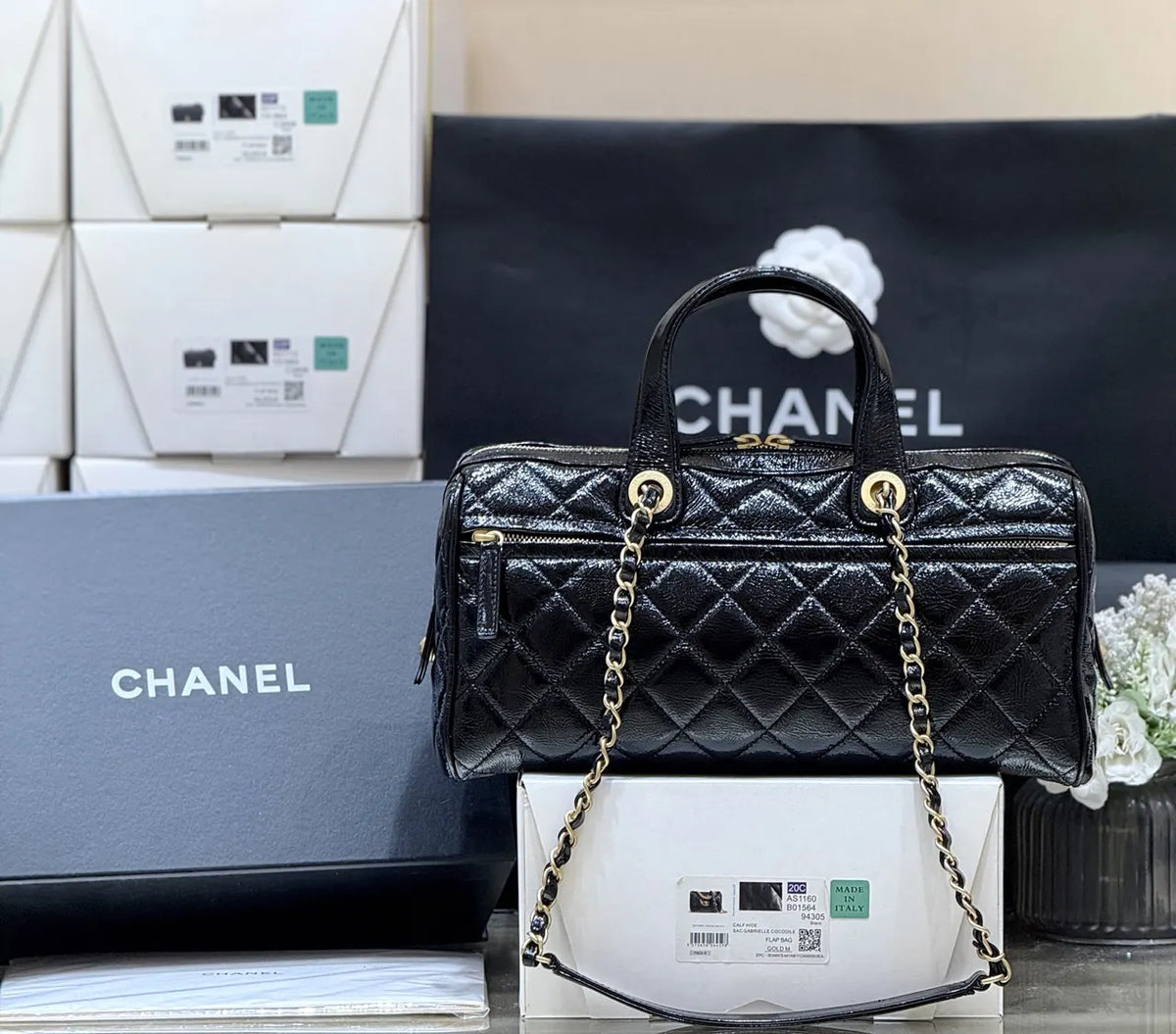 Chanel Black Patent Gabrielle - Hình 4