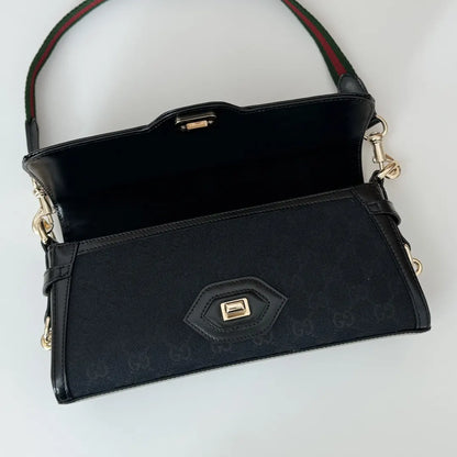 rectangular Gucci Black GG Jacquard Bag - Hình 7