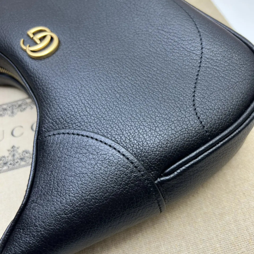 bag Gucci Black Leather Half-Moon - Hình 8