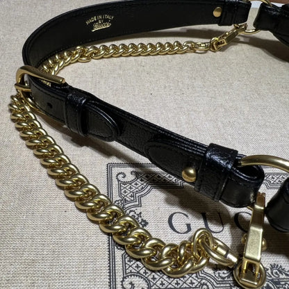 bag Gucci Black Leather Half-Moon - Hình 7