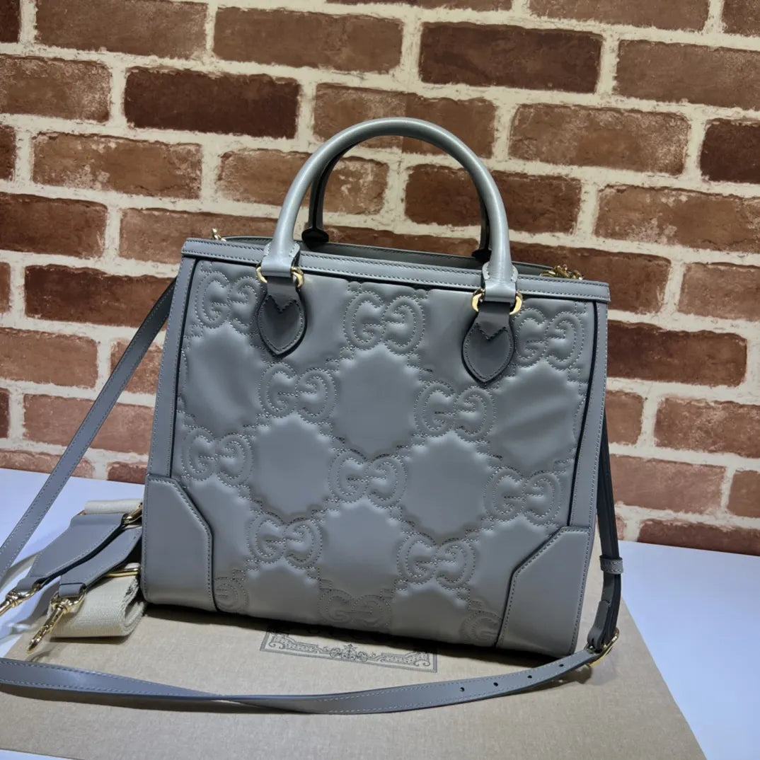 Gucci Gray Quilted Leather Bag - Hình 3
