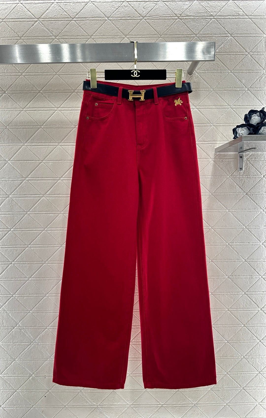 HERMES HERMES 25S HIGH-WAIST STRAIGHT JEANS 352