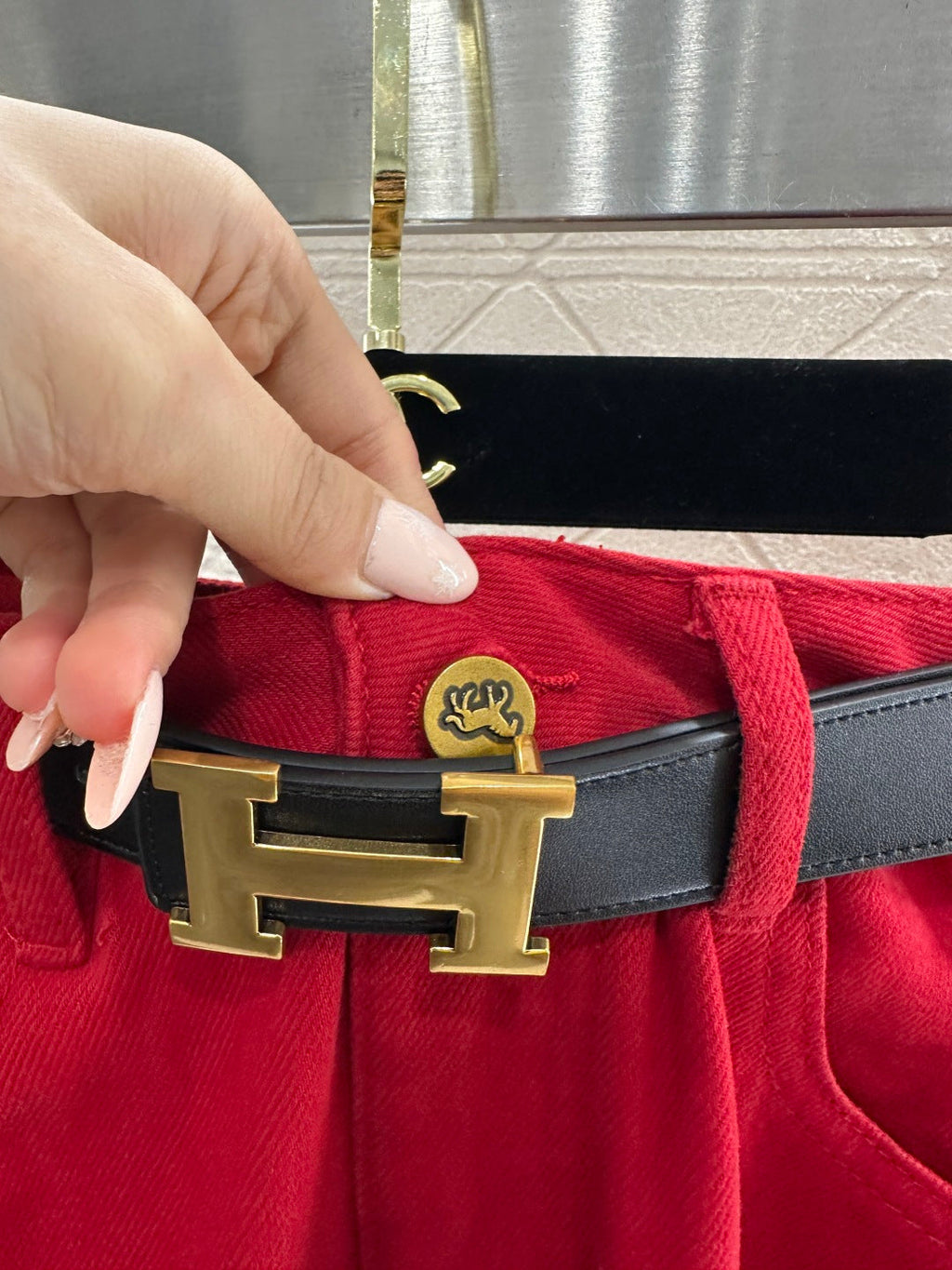 HERMES HERMES 25S HIGH-WAIST STRAIGHT JEANS 352