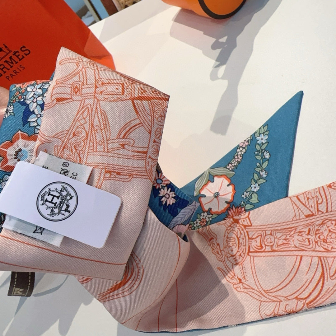 HERMES HERMES 25S SILK NECKERCHIEF 86 IN SILK 714379