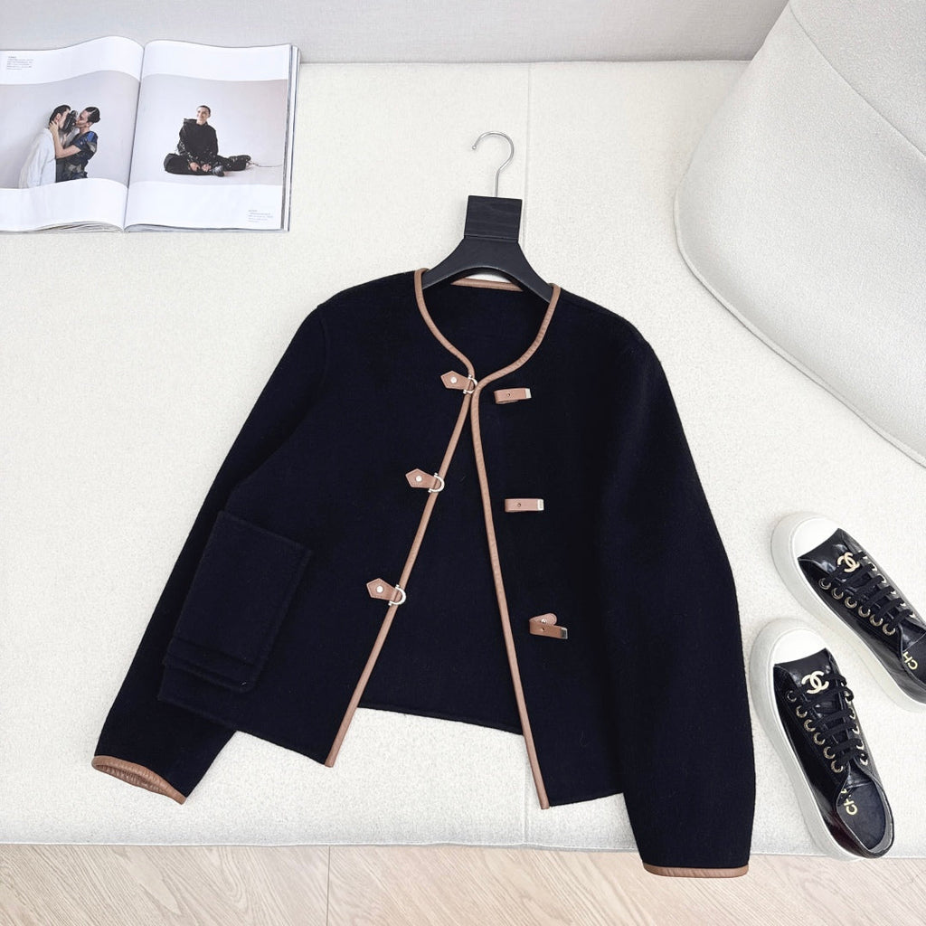 HERMES HERMES 25S REVERSIBLE SHORT CASERE COAT 128