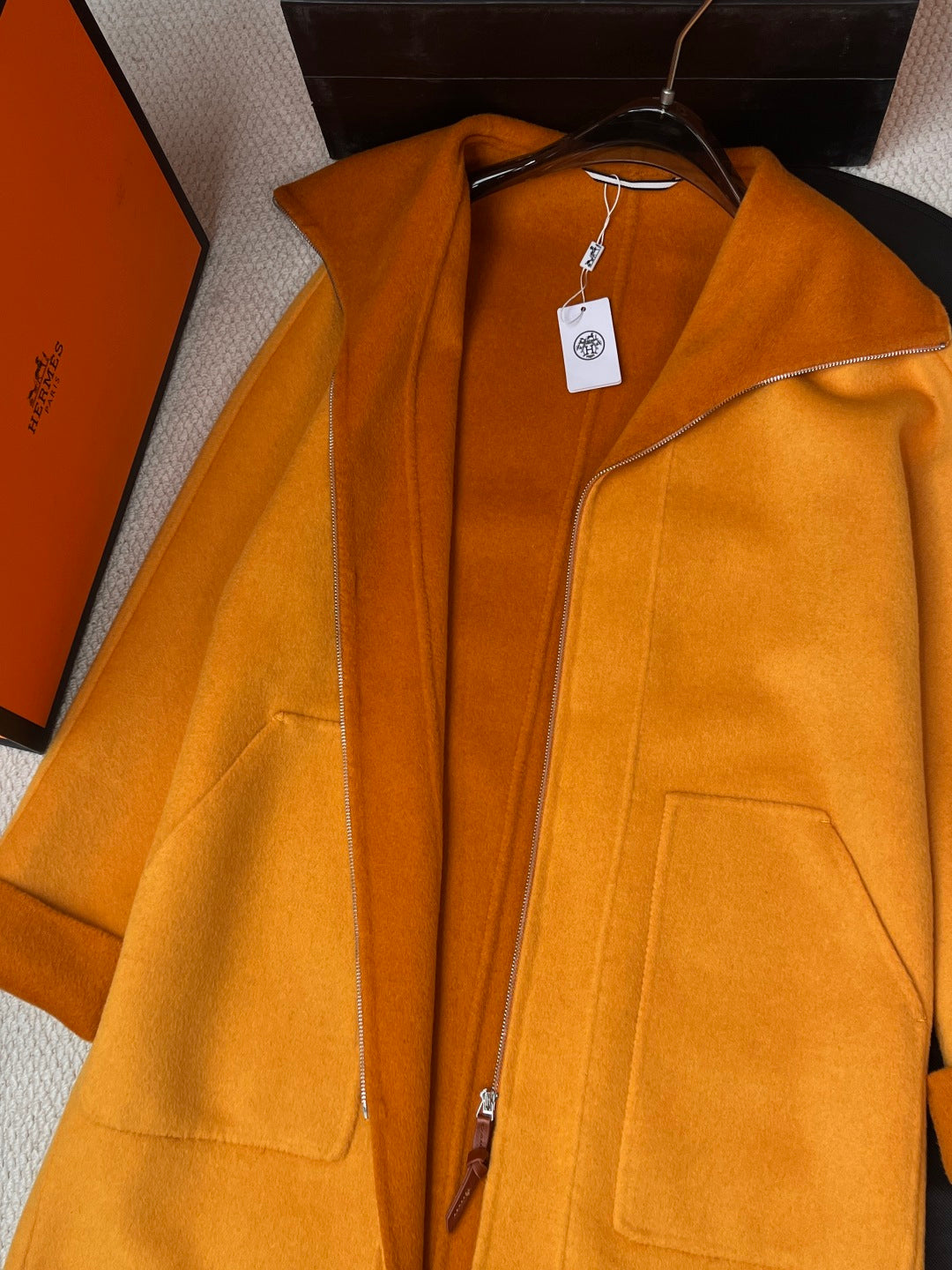 HERMES 25S REVERSIBLE LONG CASERE COAT 244