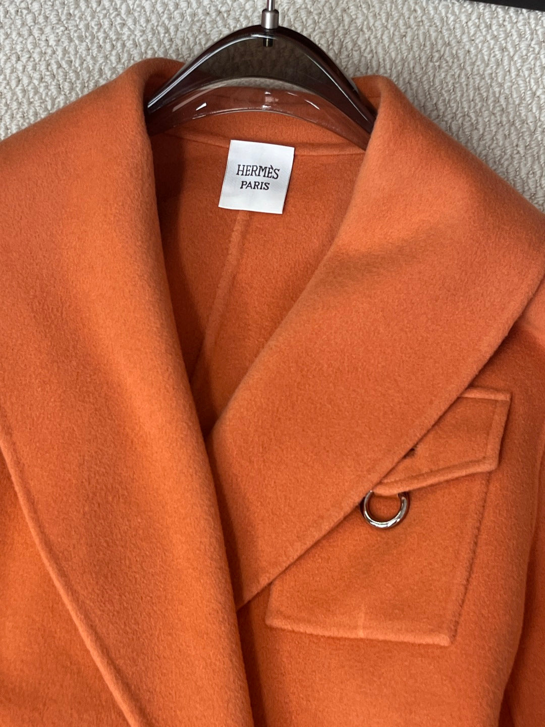 HERMES 25S LAPEL-COLLAR CASERE COAT 208