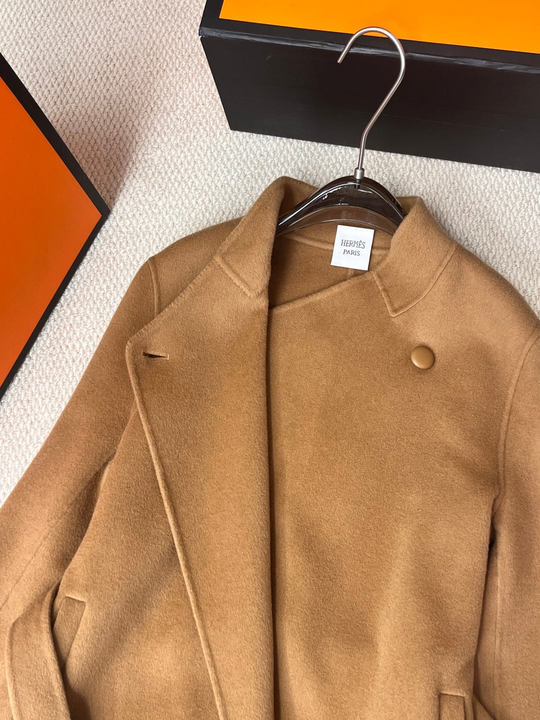 HERMES 25S STAND-COLLAR CASERE COAT 207