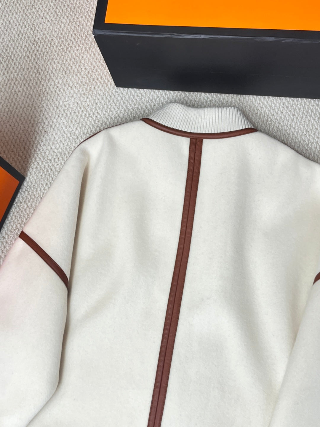 HERMES 25S CASERE COAT WITH LEATHER BUTTONS 204