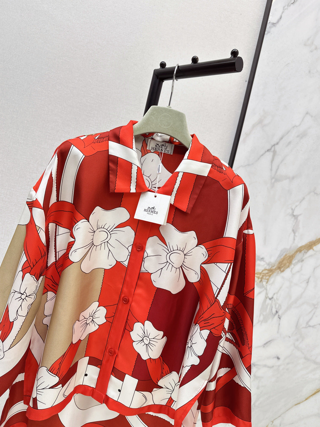 HERMES HERMES 25S SILK SHIRT 329