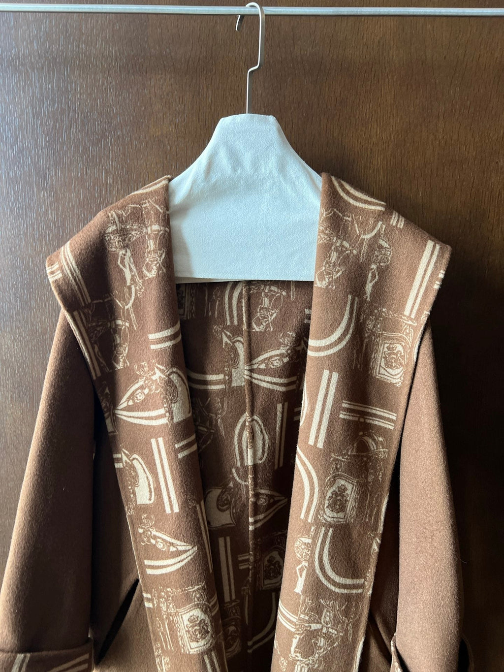 HERMES HERMES 25S REVERSIBLE LONG HOODED COAT 046