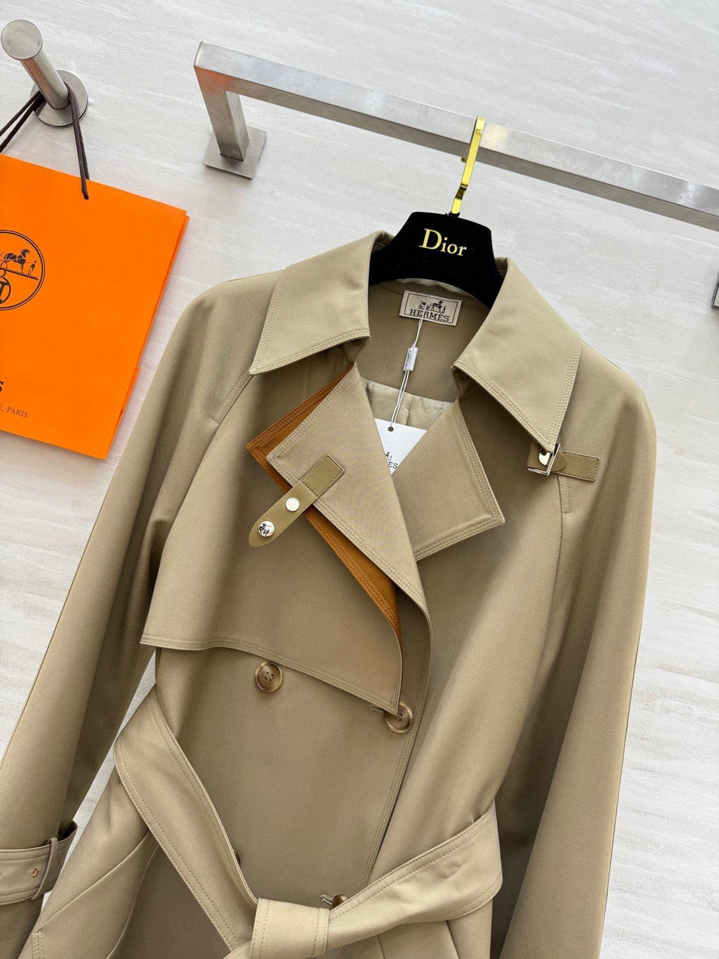HERMES HERMES 25S LONG WINDBREAKER 527284