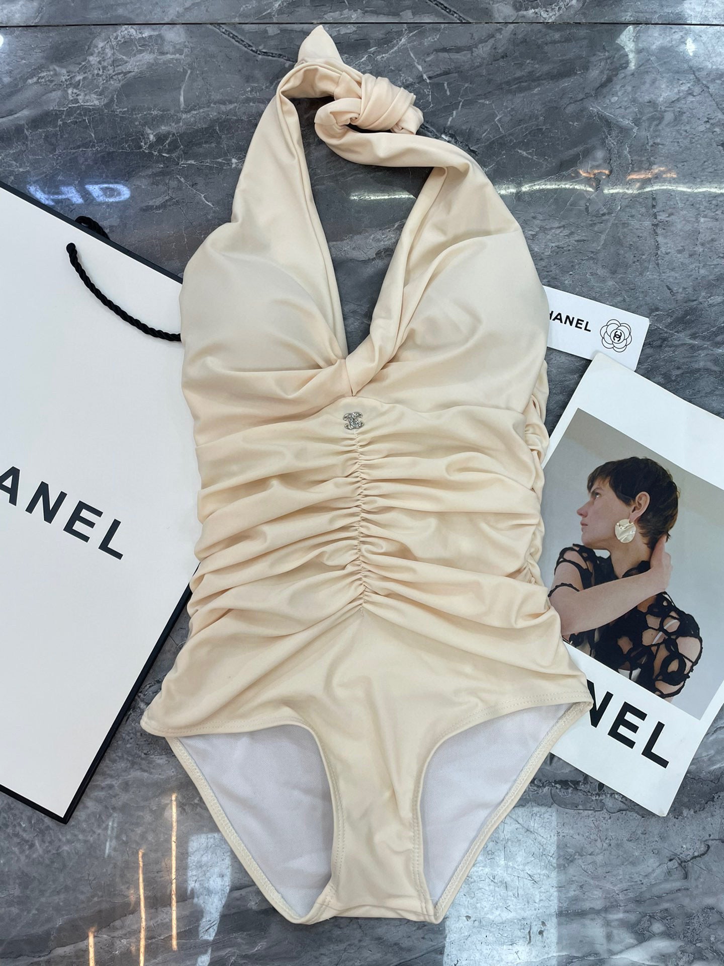 CHANEL BIKINI SWIMSUIT SET IN IVORY 599124