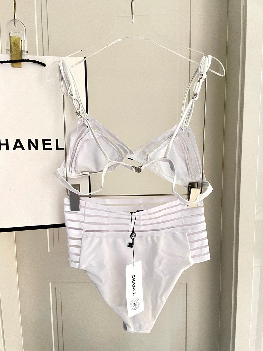 CHANEL BIKINI SWIMSUIT SET IN WHITE 608920