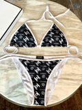 CHANEL BIKINI SWIMSUIT IN BLACK AND WHITE AND PRINTED 627825