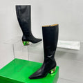 BOTTEGA VENETA TEX HIGH BOOT IN BLACK CALFSKIN