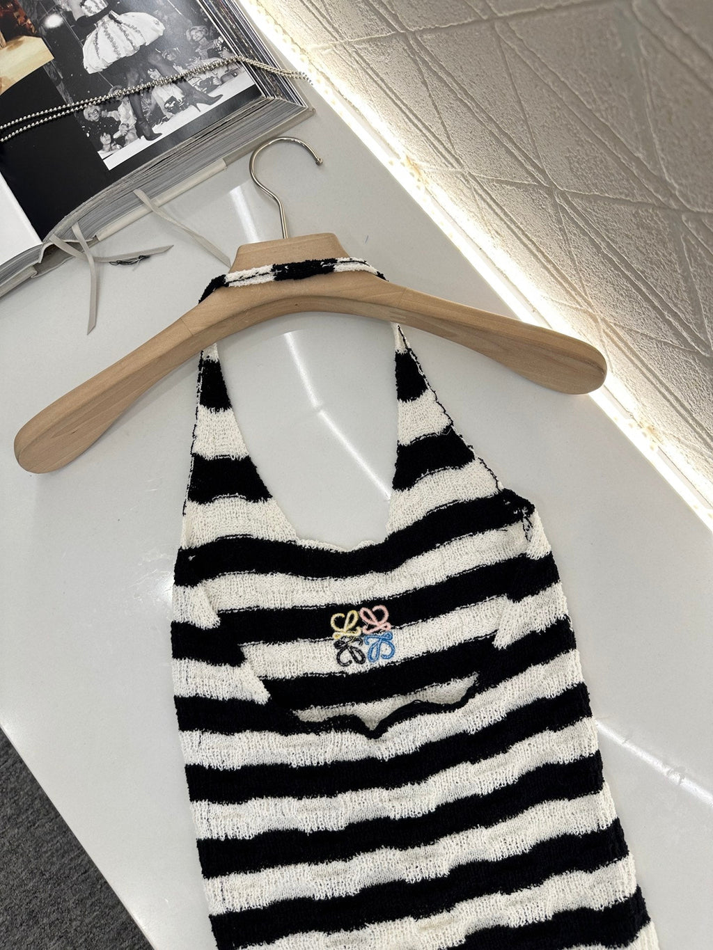 LW 25S HALTER NECK KNIT TOP 265542