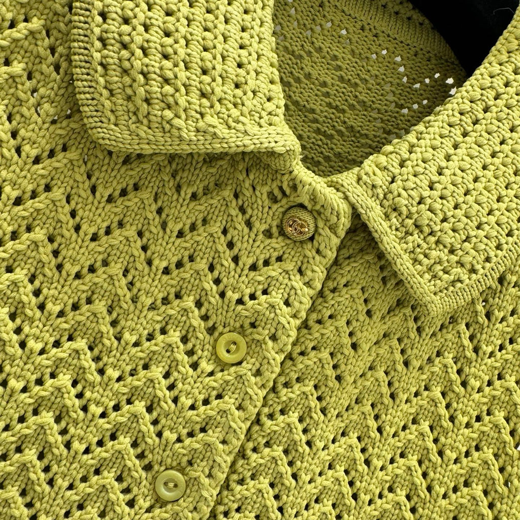 GUCCI SLEEVELESS KNIT POLO DRESS IN BUTTER YELLOW 267480
