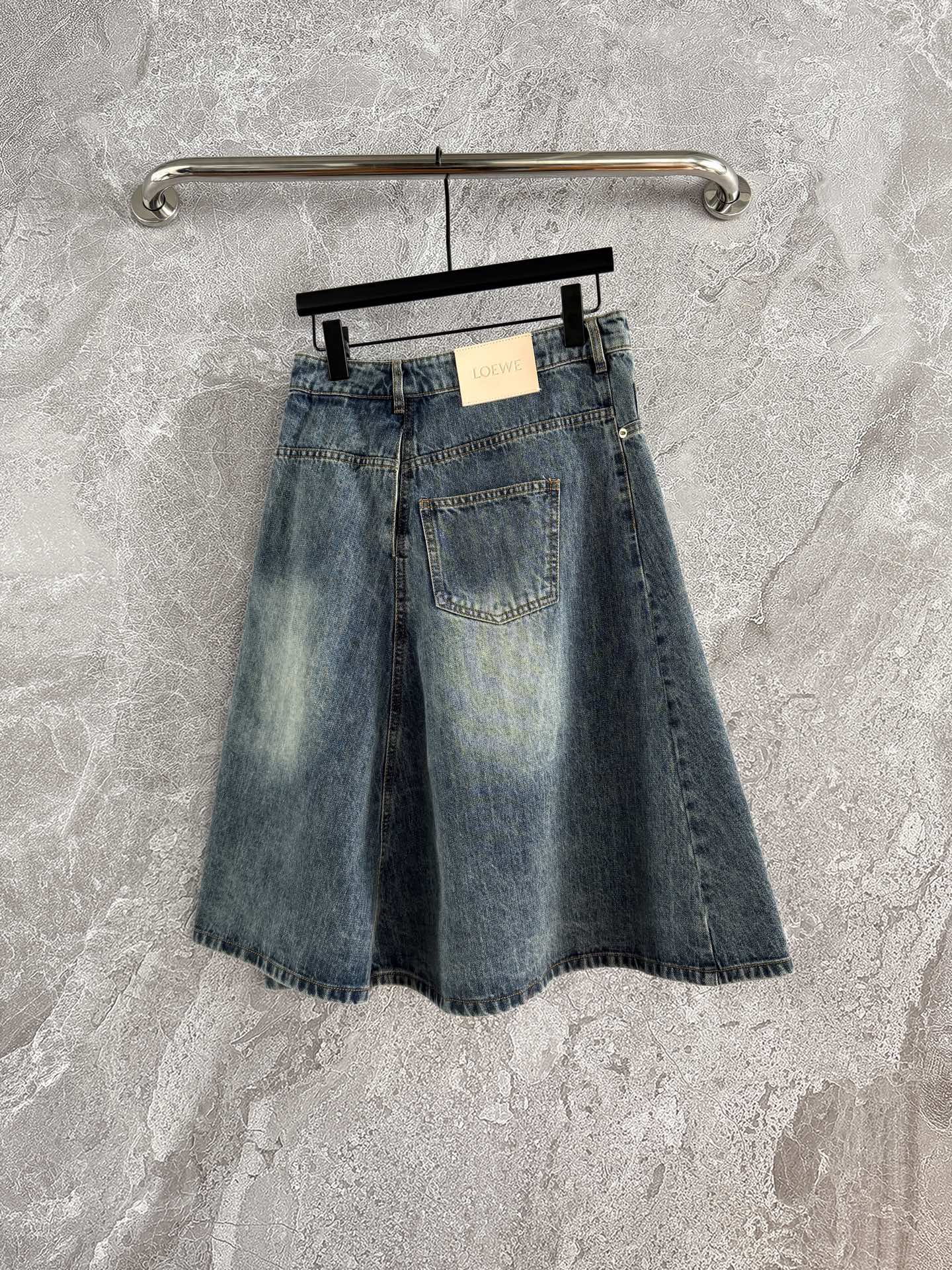 Loewe A-line Skirt Blue Polyester Fiber