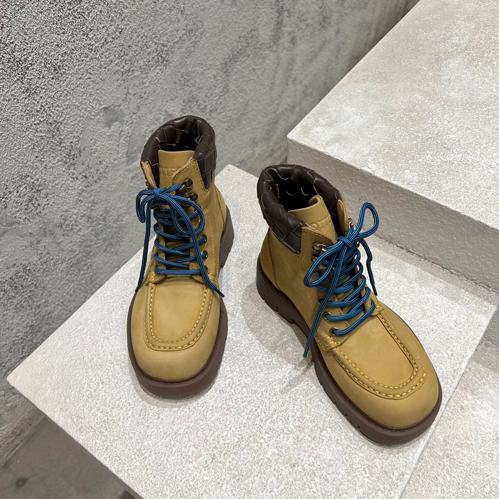 BOTTEGA VENETA HADDOCK LACE-UP ANKLE BOOT IN CIDER BROWN SUEDE