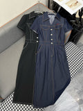 GUCCI LONG SHIRT DRESS IN PAPER DENIM