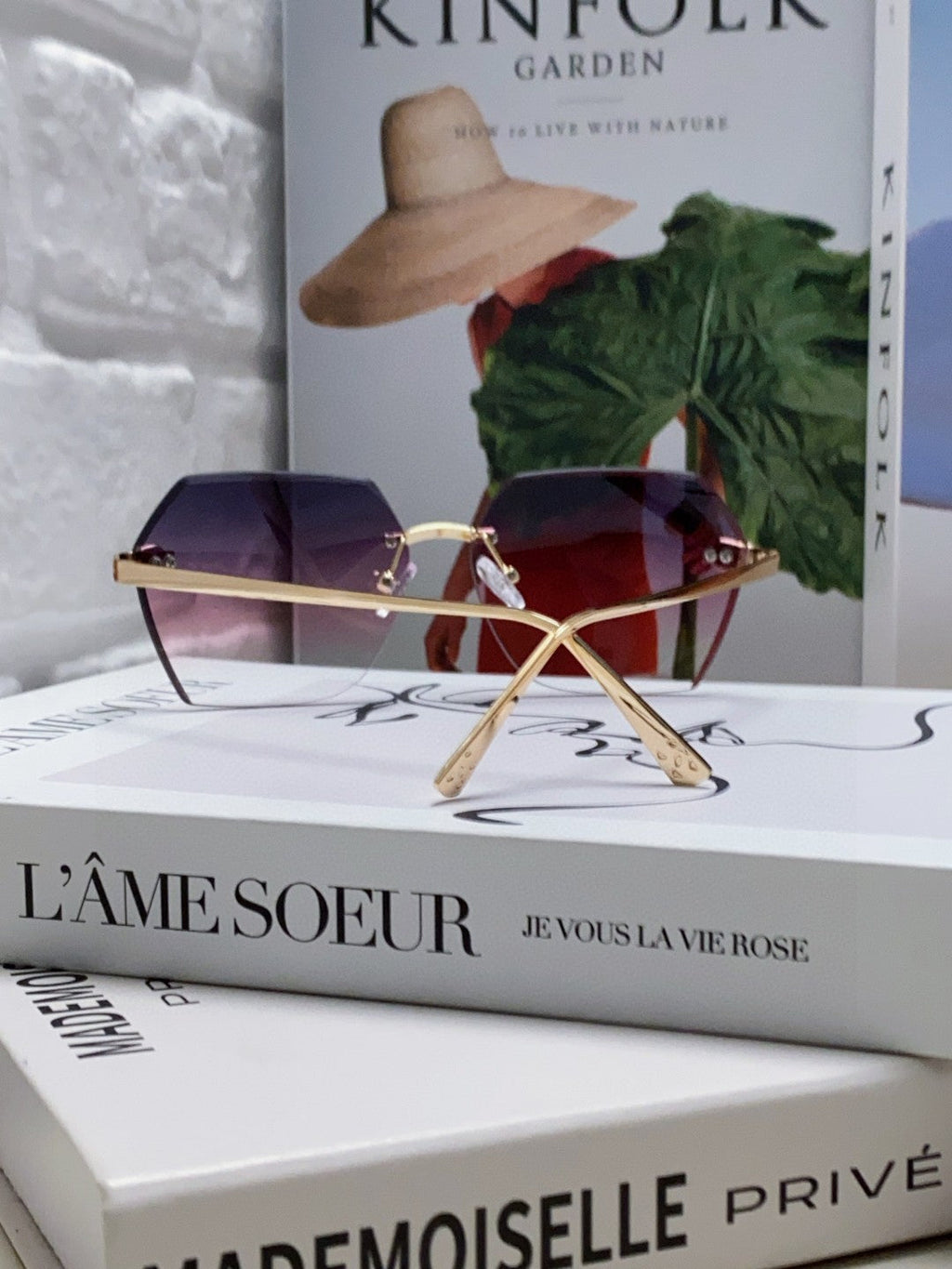 PANTHÈRE RIMLESS GEOMETRIC FRAME SUNGLASSES 539743 IN METAL