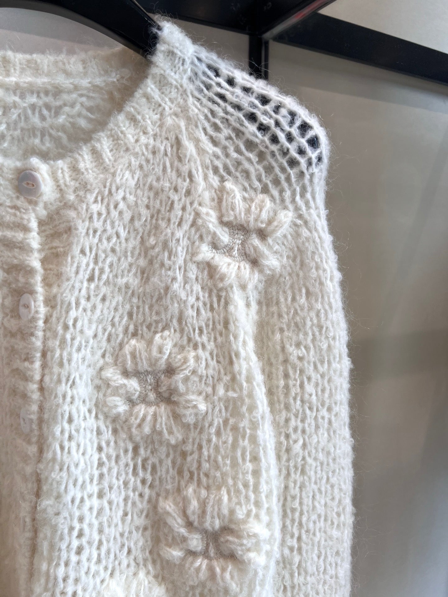 CELINE 25S CROCHET SLEEVE KNIT JACKET 0085