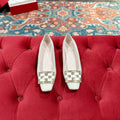 TROMPETTE BALLERINAS IN OFF WHITE SHINY CALFSKIN