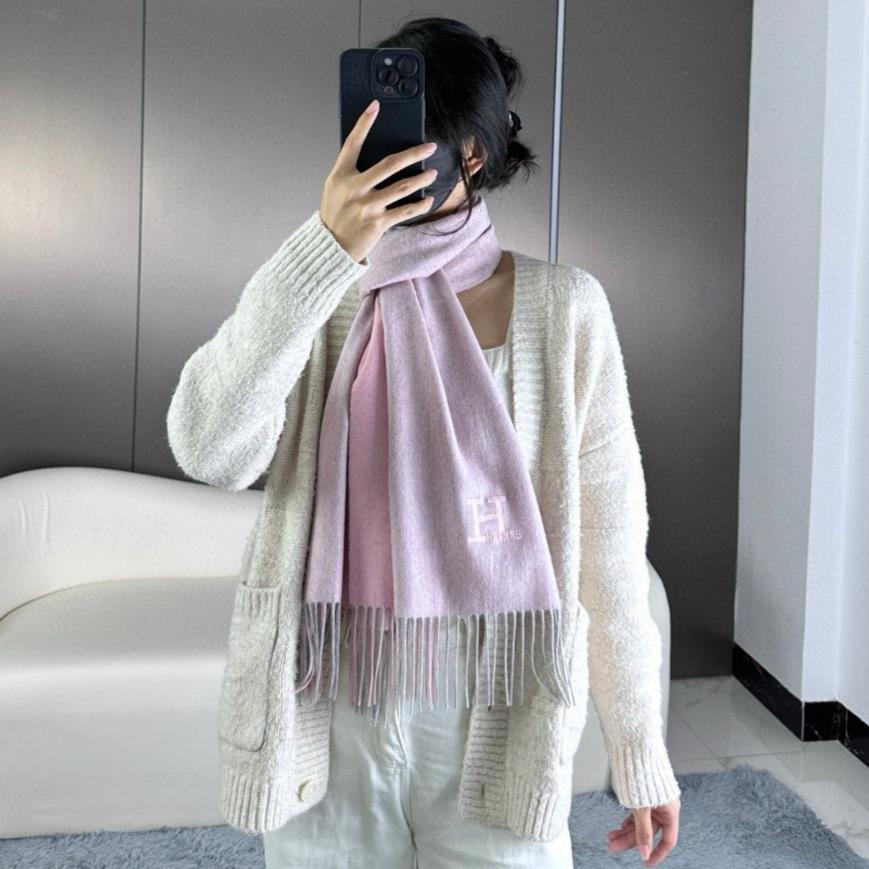 HERMES SCRAF 190 CM IN PINK CASERE