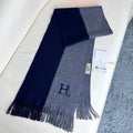 HERMES SCRAF 180 CM IN LIGHT PINK MIX KHAKI BROWN CASERE WITH EMBROIDERED LOGO