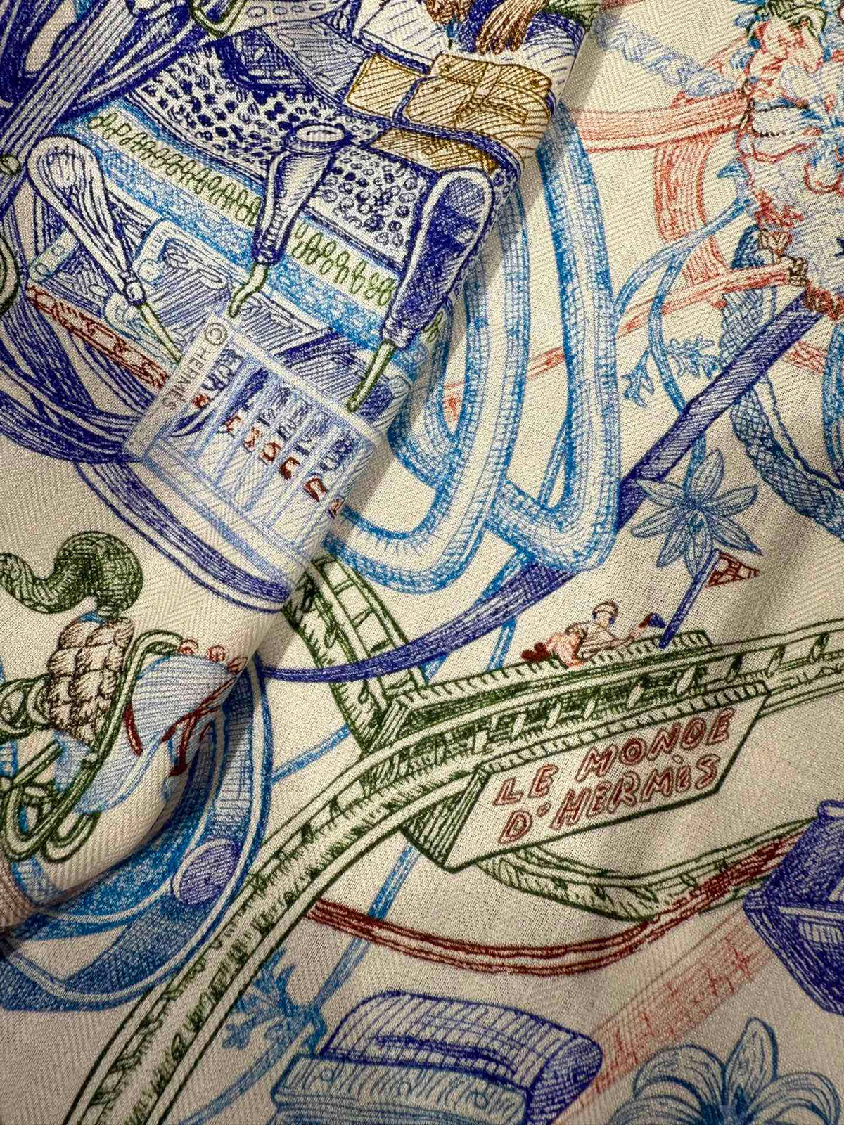 HERMES HERMES 25S SCARF 136 IN SILK CASERE 989710