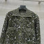 GUCCI 25 KNITTED POLO LONG-SLEEVED TOP GREEN GRAY WOOL