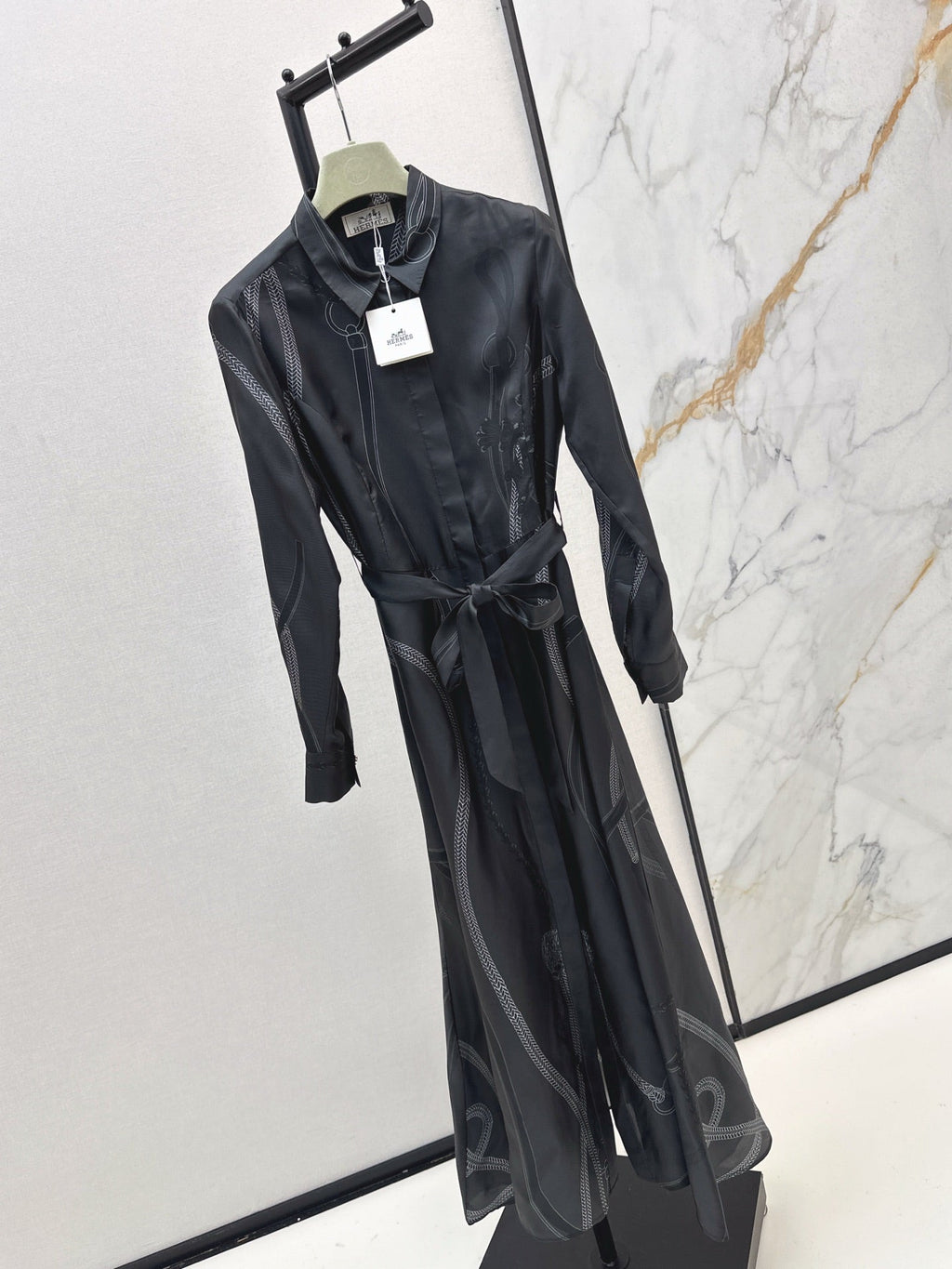 HERMES HERMES 25S LONG SILK DRESS 80580