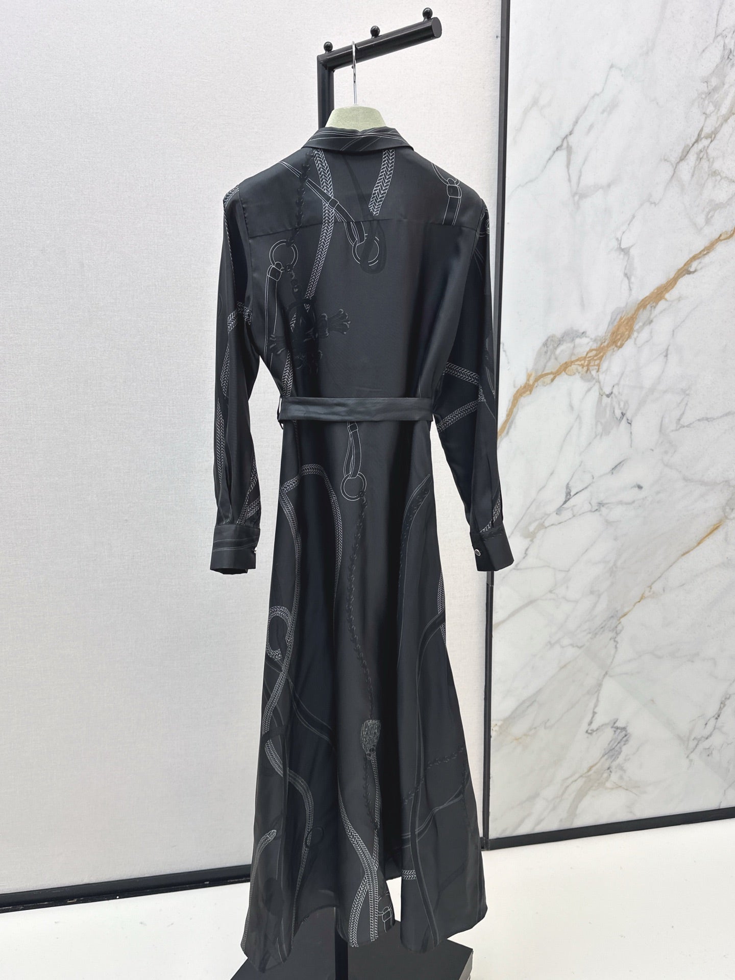 HERMES HERMES 25S LONG SILK DRESS 80580