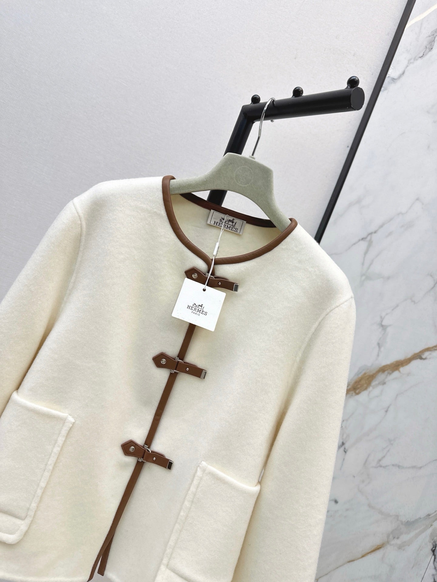 HERMES HERMES 25S REVERSIBLE SHORT CASERE COAT 130