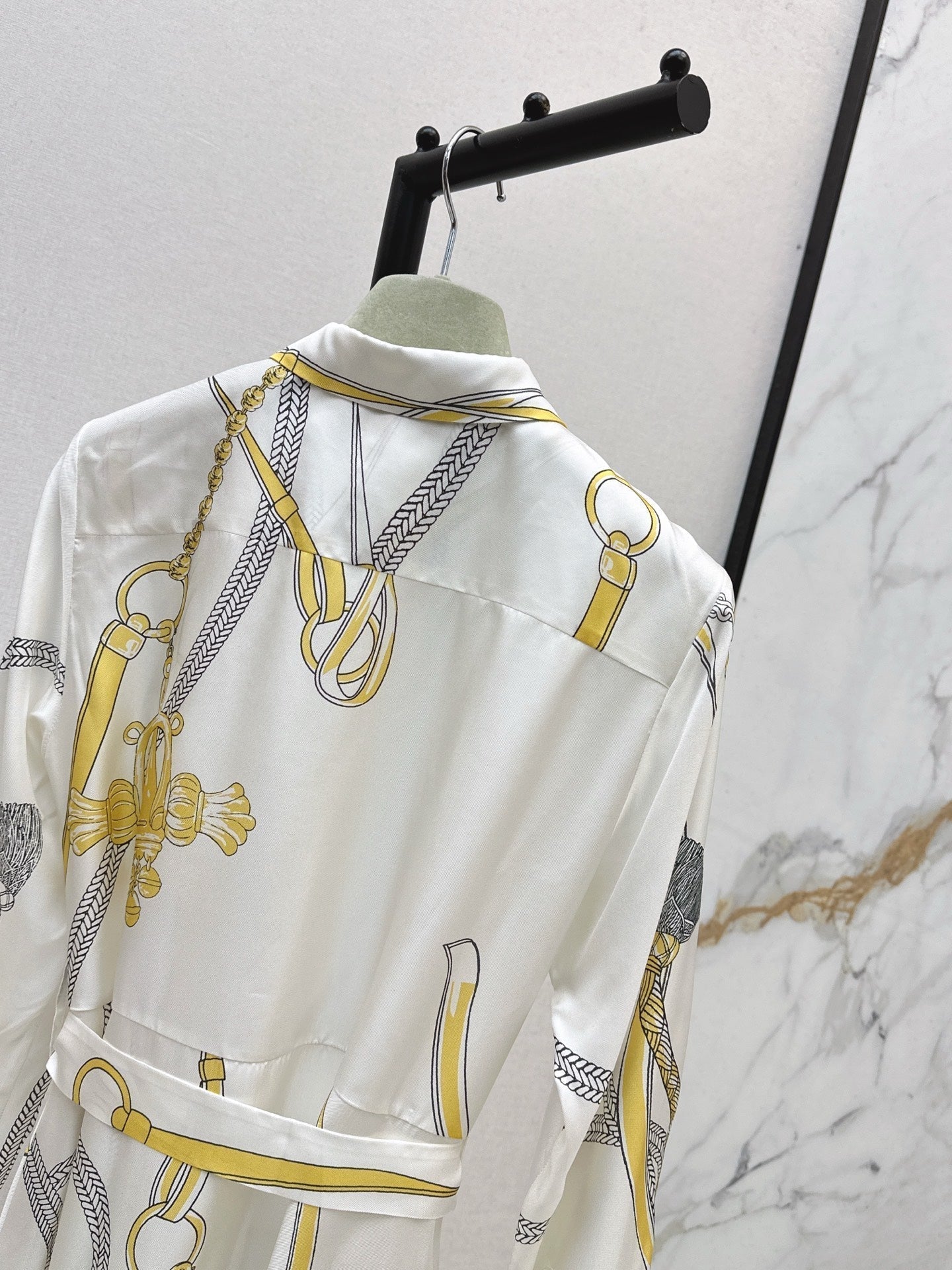 HERMES HERMES 25S LONG SILK DRESS 043