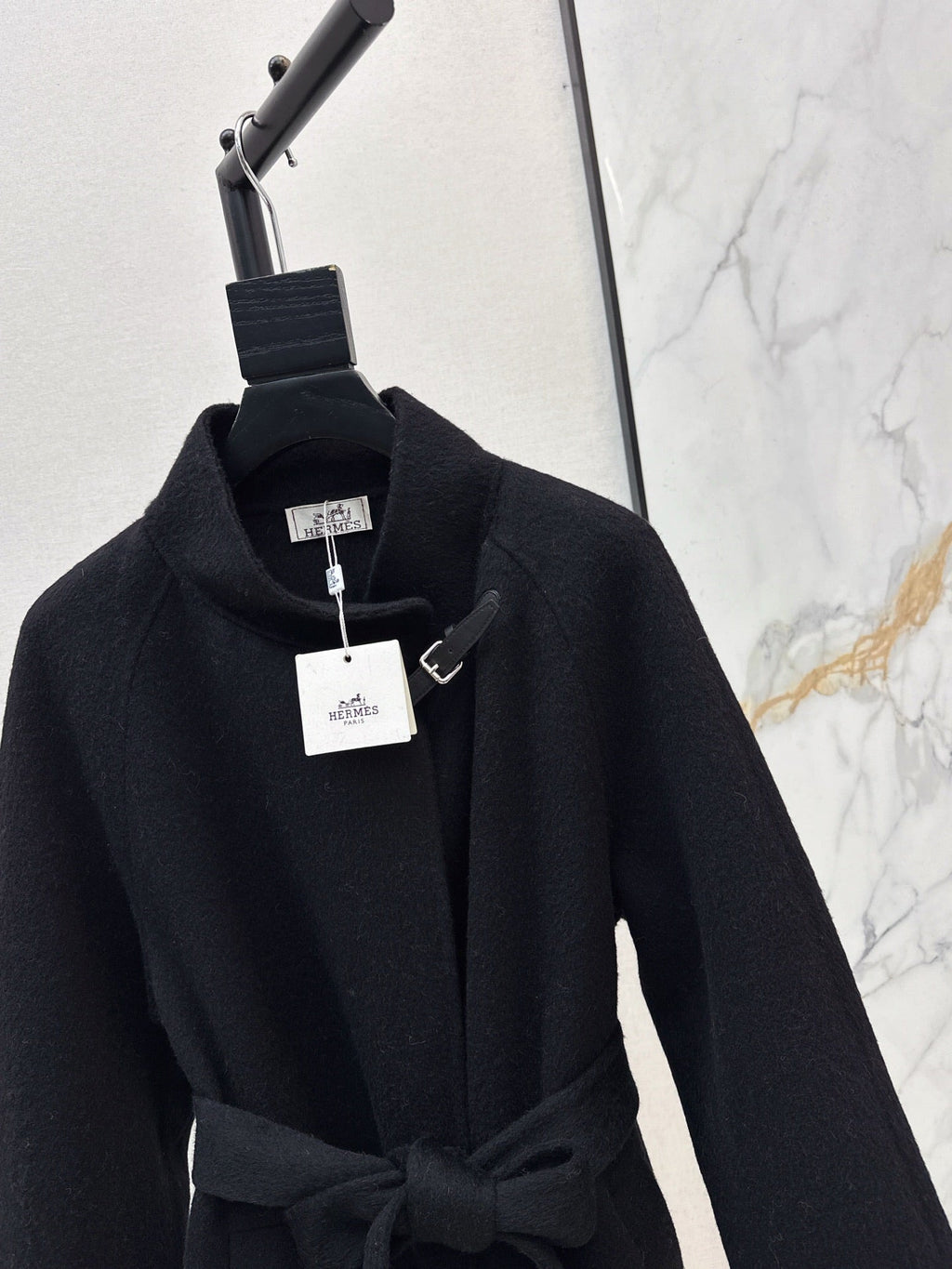 HERMES 25S LONG STAND-COLLAR COAT 449