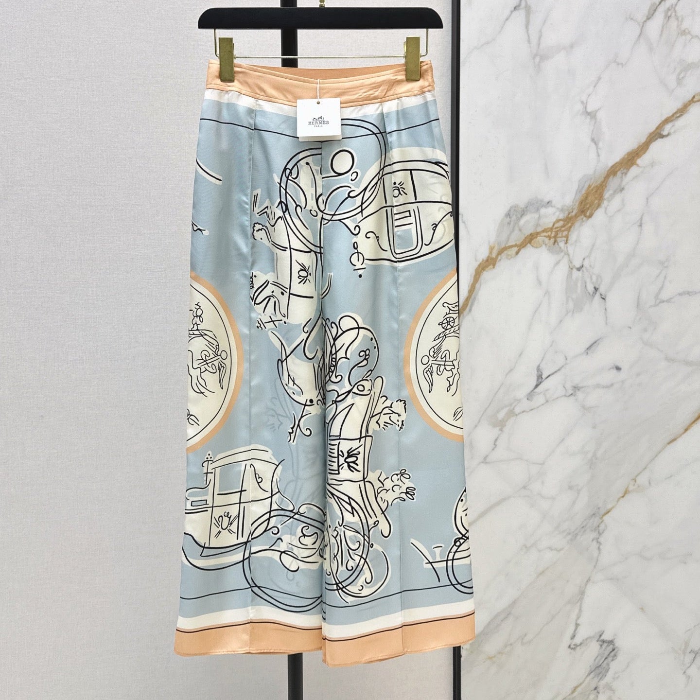 HERMES HERMES 25S WIDE‑LEG STRAIGHT PANTS 425