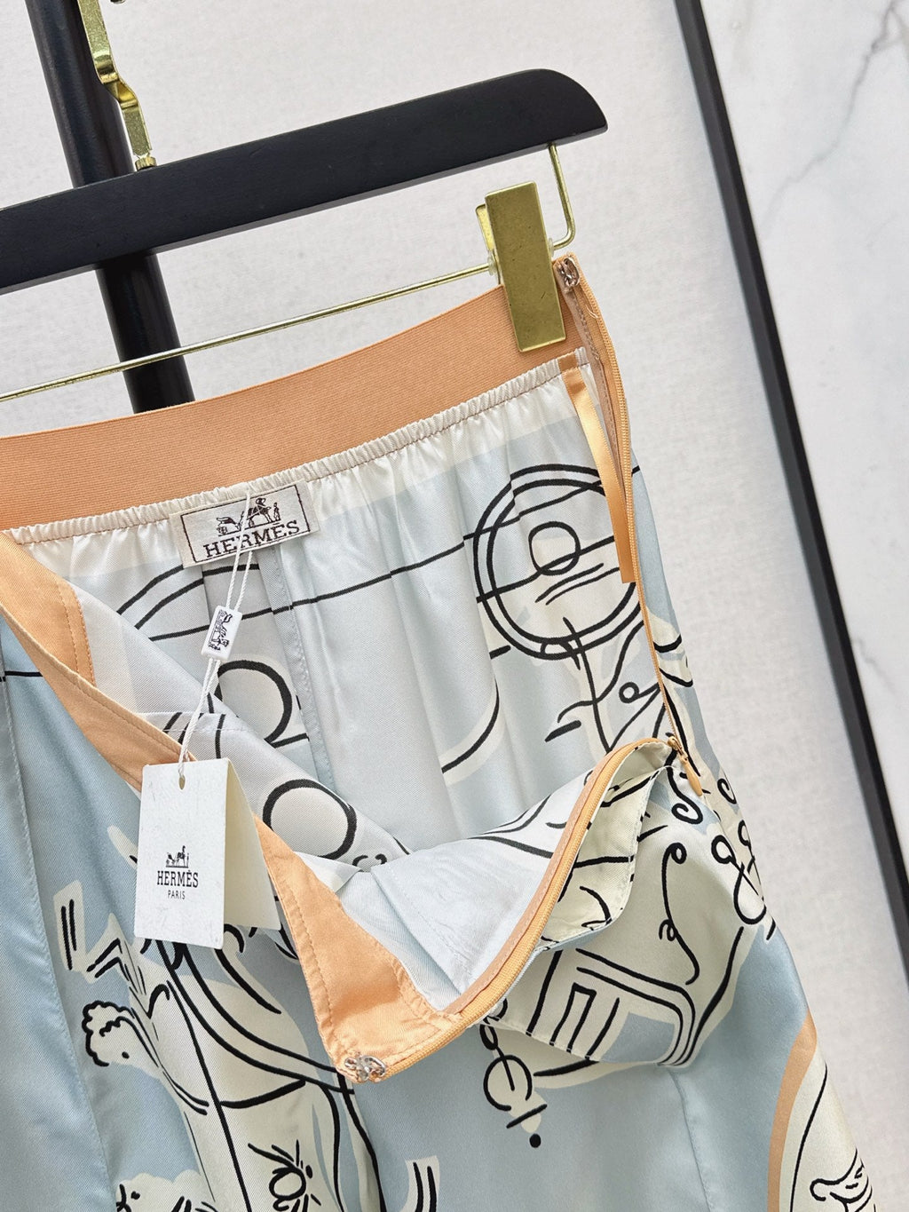 HERMES HERMES 25S WIDE‑LEG STRAIGHT PANTS 425