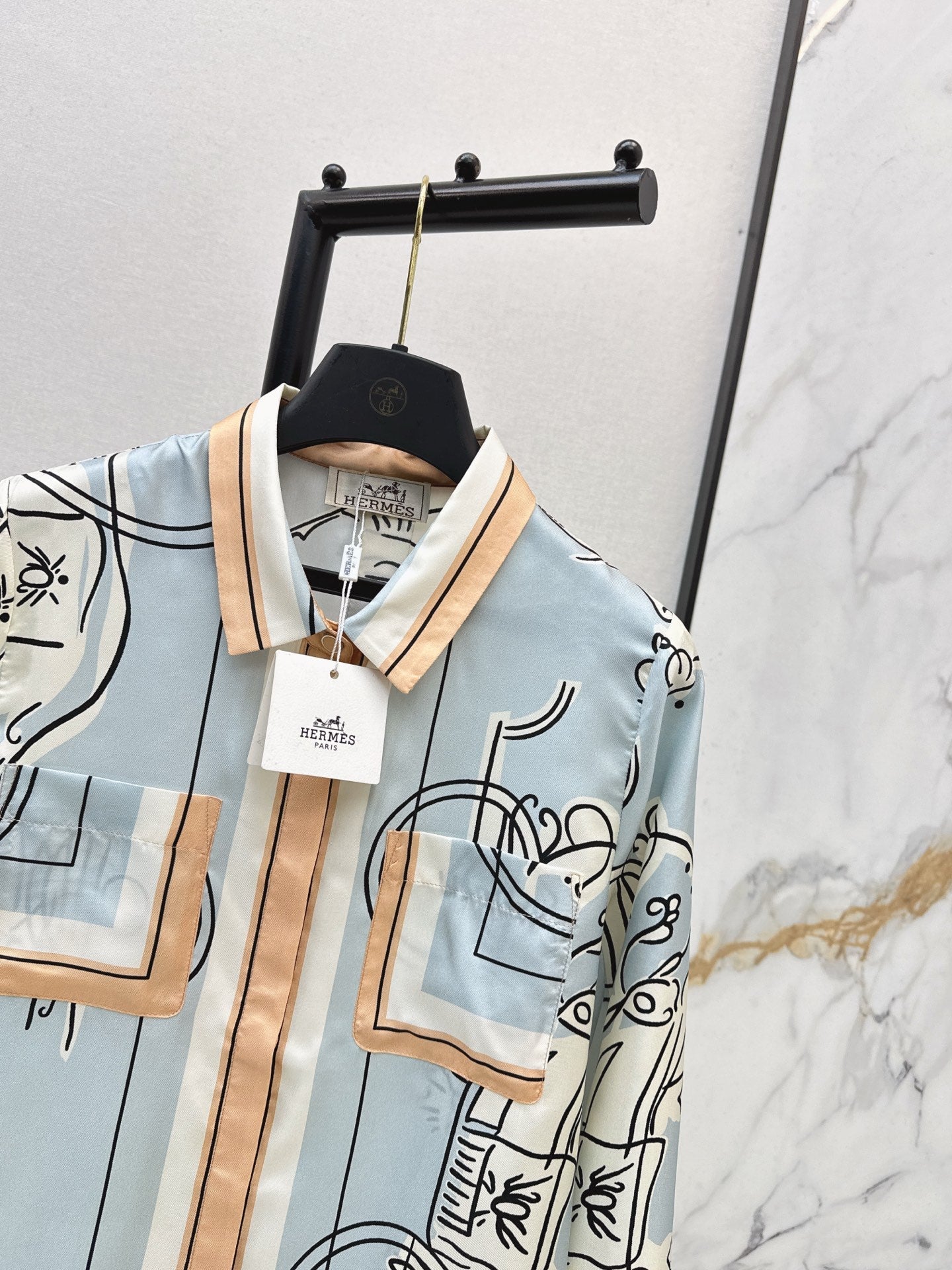 HERMES HERMES 25S SILK SHIRT 427