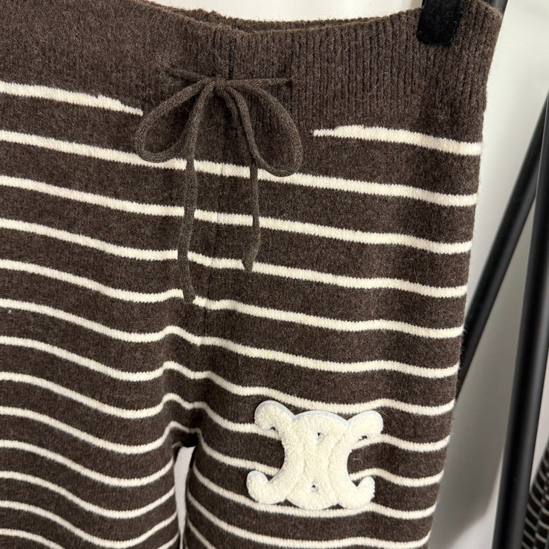 CELINE 25S SWEATER AND WIDE-LEG PANTS SET 0111
