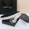 CHANEL BELT 30MM IN BLACK AND WHITE CALFSKIN WITH INTERWOVEN GOLD CHAIN BUCKLE