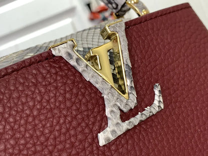 LV Burgundy Leather Python - Hình 6