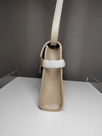 Beige Leather Manhattan Bag - Hình 3